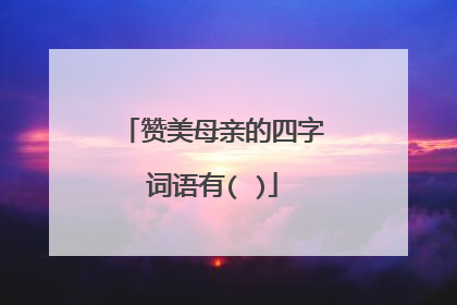 赞美母亲的四字词语有( )
