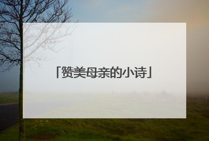 赞美母亲的小诗