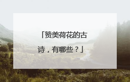 赞美荷花的古诗，有哪些？