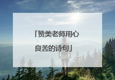 赞美老师用心良苦的诗句