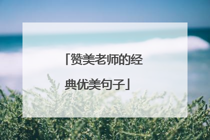 赞美老师的经典优美句子