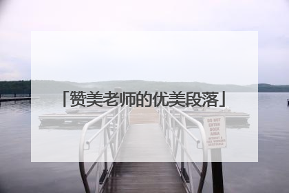 赞美老师的优美段落