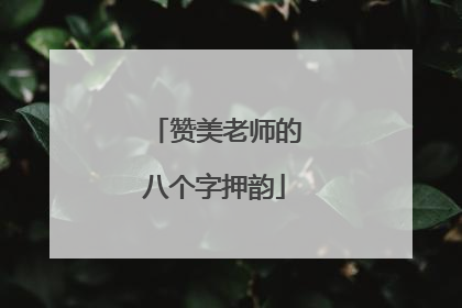 赞美老师的八个字押韵