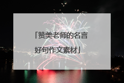 赞美老师的名言好句作文素材