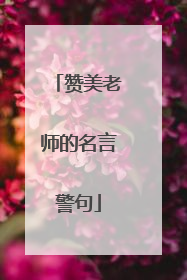 赞美老师的名言警句