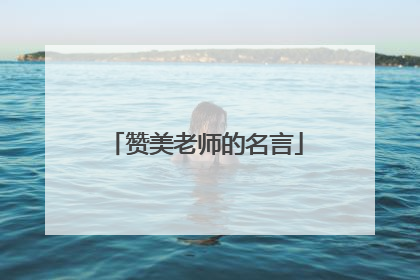 赞美老师的名言