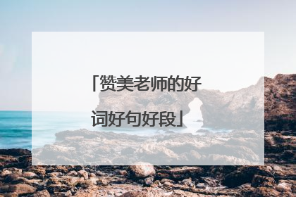 赞美老师的好词好句好段