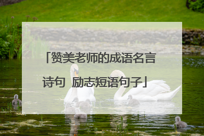 赞美老师的成语名言诗句 励志短语句子