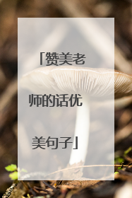 赞美老师的话优美句子
