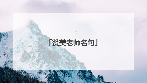赞美老师名句