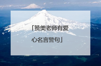 赞美老师有爱心名言警句