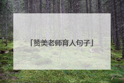 赞美老师育人句子