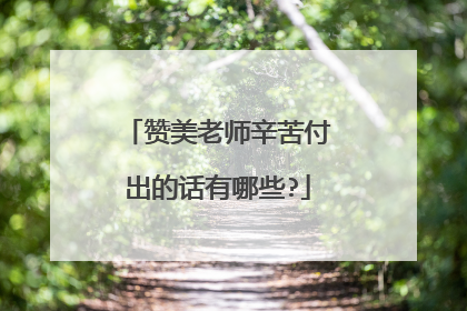 赞美老师辛苦付出的话有哪些?