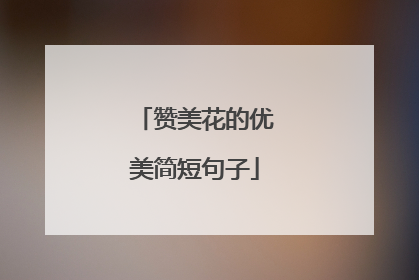 赞美花的优美简短句子