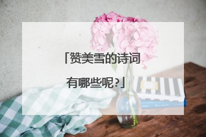 赞美雪的诗词有哪些呢?