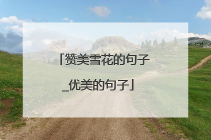 赞美雪花的句子_优美的句子
