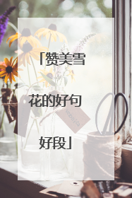 赞美雪花的好句好段