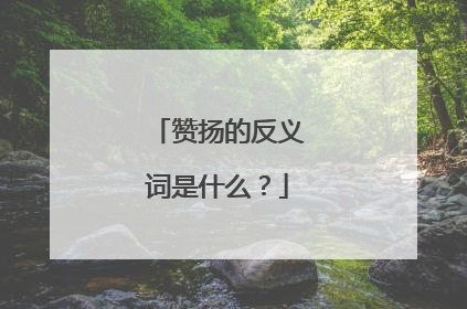 赞扬的反义词是什么?