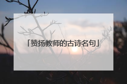 赞扬教师的古诗名句