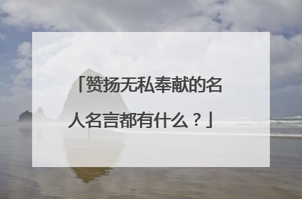 赞扬无私奉献的名人名言都有什么？