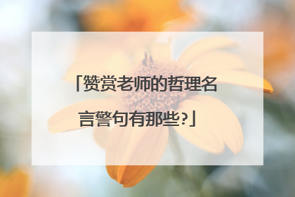 赞赏老师的哲理名言警句有那些?