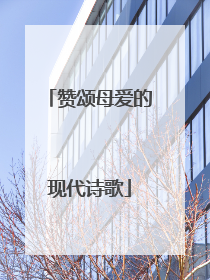赞颂母爱的现代诗歌