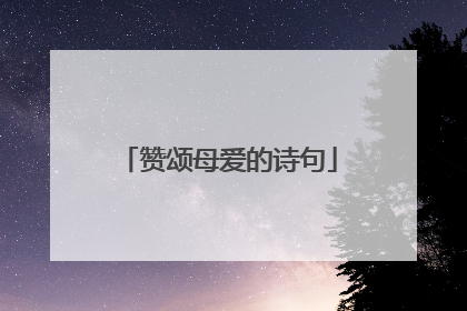 赞颂母爱的诗句