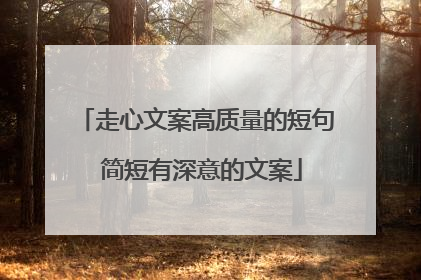 走心文案高质量的短句 简短有深意的文案