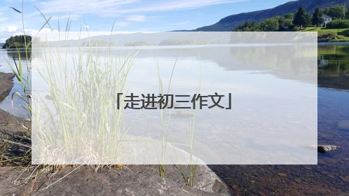 走进初三作文