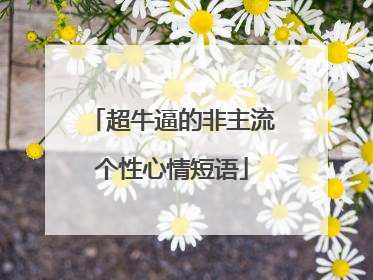 超牛逼的非主流个性心情短语