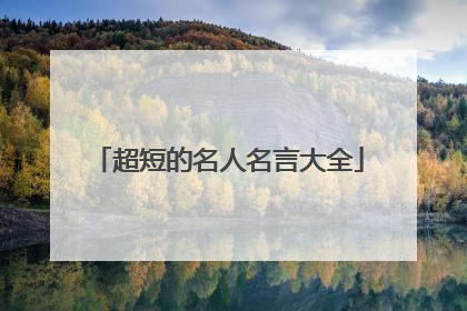 超短的名人名言大全