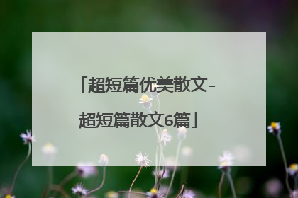超短篇优美散文-超短篇散文6篇