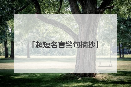 超短名言警句摘抄