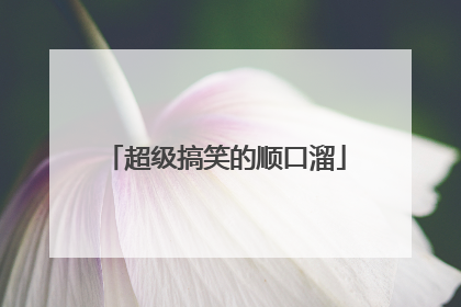 超级搞笑的顺口溜