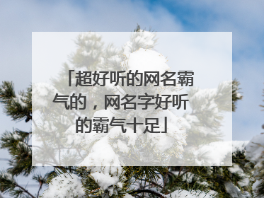 超好听的网名霸气的，网名字好听的霸气十足