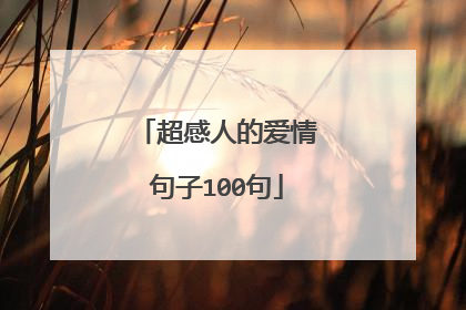 超感人的爱情句子100句