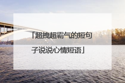 超拽超霸气的短句子说说心情短语