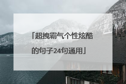 超拽霸气个性炫酷的句子24句通用