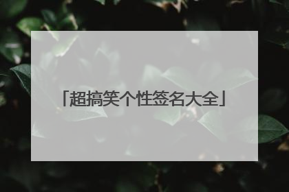 超搞笑个性签名大全