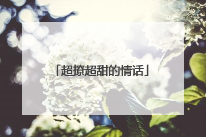 超撩超甜的情话