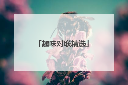 趣味对联精选