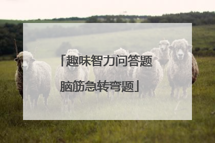 趣味智力问答题脑筋急转弯题