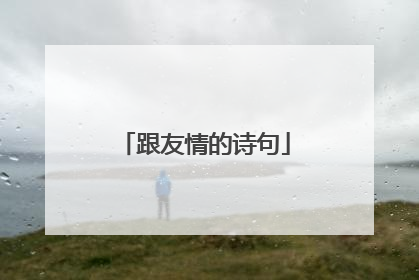跟友情的诗句