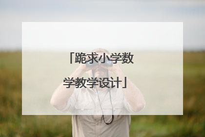 跪求小学数学教学设计