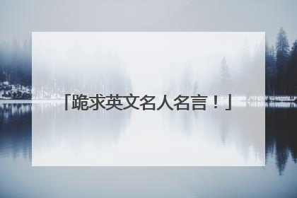跪求英文名人名言！