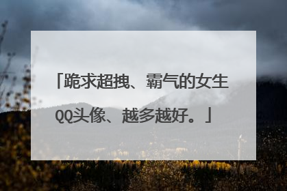跪求超拽、霸气的女生QQ头像、越多越好。
