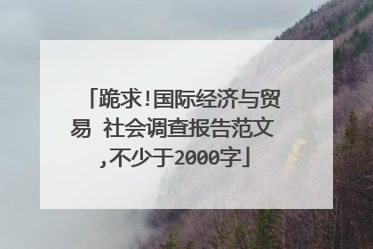跪求!国际经济与贸易 社会调查报告范文,不少于2000字