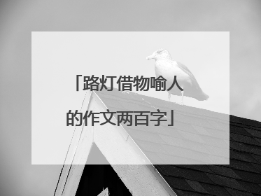 路灯借物喻人的作文两百字