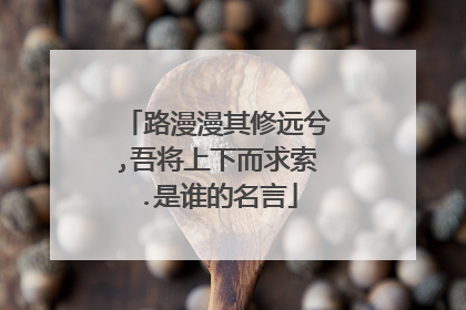 路漫漫其修远兮,吾将上下而求索.是谁的名言