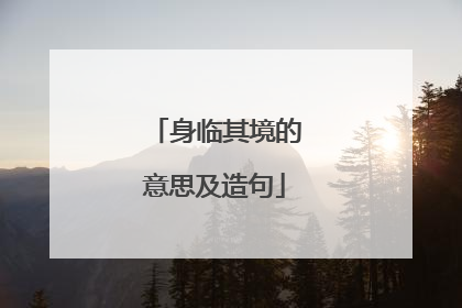身临其境的意思及造句